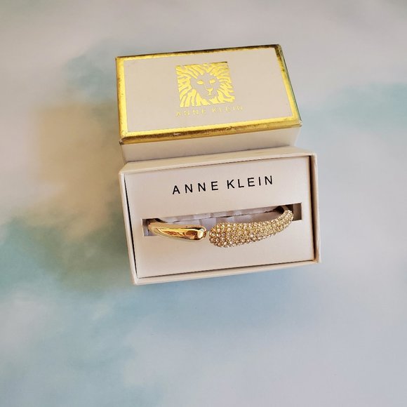Anne Klein Jewelry - 💖 Anne Klein Gold Pave Rhinestones Hinged Modern